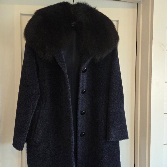 Sofia Cashmere Alpaca and Fur coat sz 6 - Picture 1 of 4